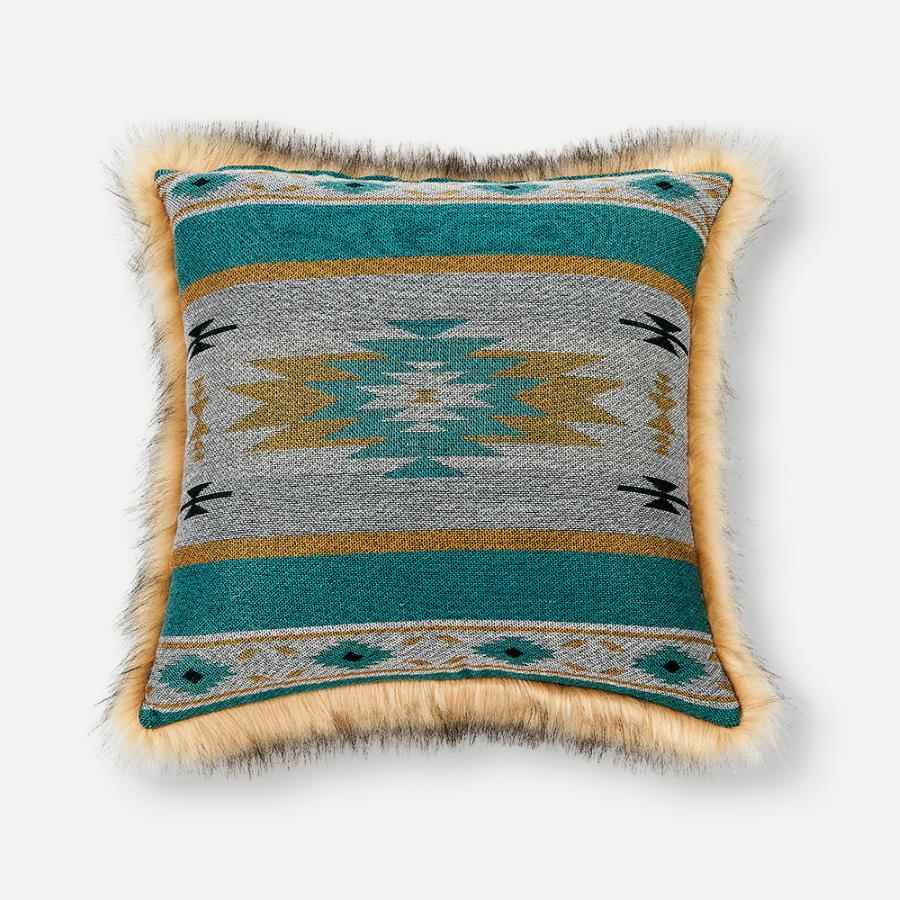 Aztec Faux Fur Pillow Cover