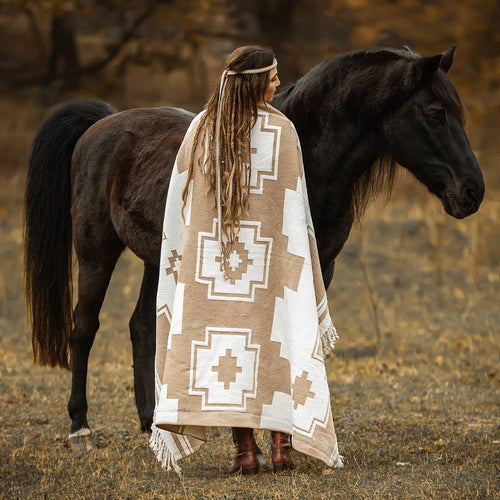 SANTA FE Hand-Braided Chenille Blanket