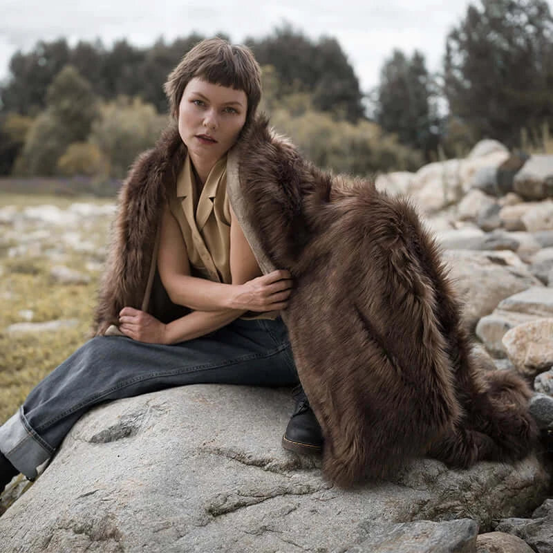 This is the best brown faux fur blanket you can find. It's extremely soft and warm. And it's also 100% cruelty-free.