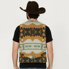 Back view of Anifurry Canyon Ridge Vest highlighting luxurious faux cashmere exterior and classic ridge pattern