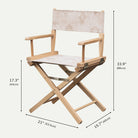 Anifurry beige Moab director chair, dimensions marked on the background