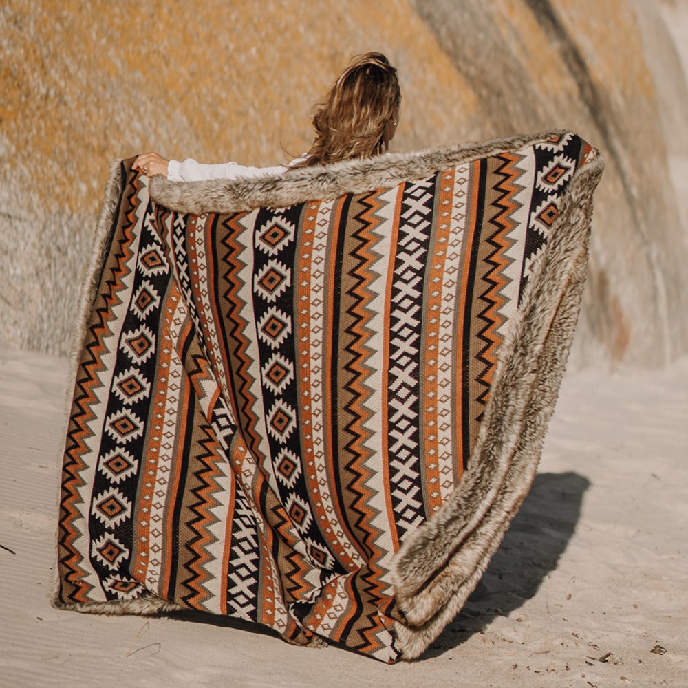 Mohave Faux Fur Knitted Blanket - Goz – Anifurry