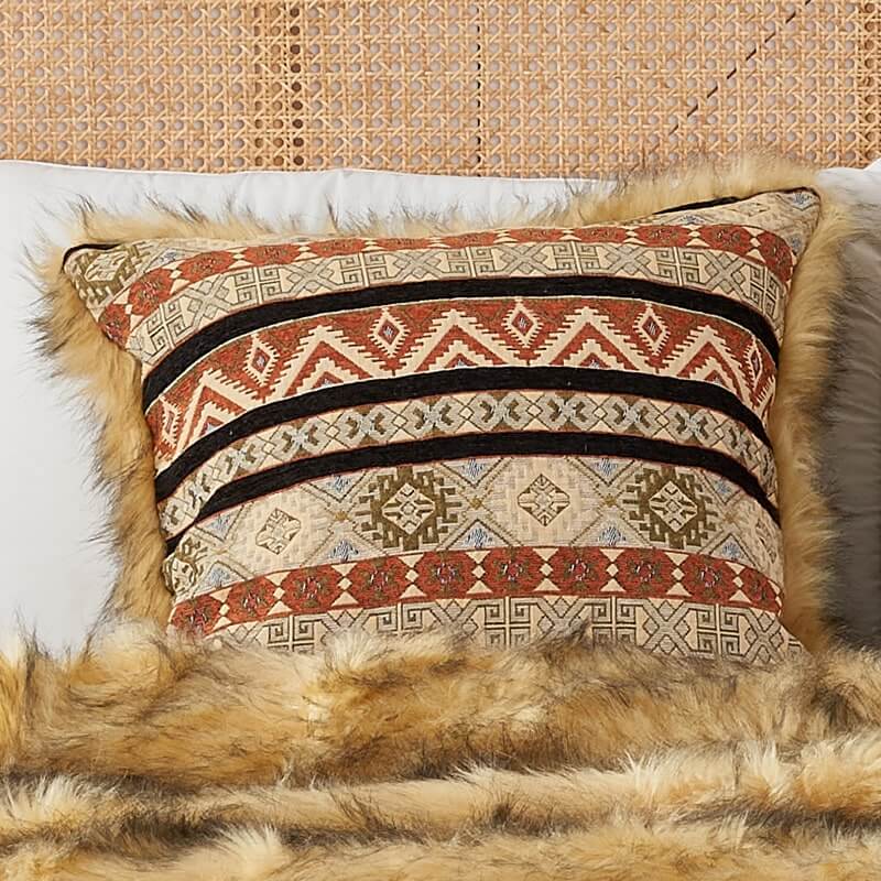 Kilim Faux Fur Pillow Cover Anifurry