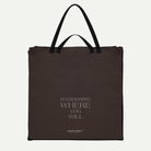 Brown outdoor picnic tote bag with text and an 'ANIFURRY' branding on it