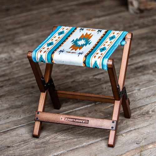 Wood Outdoor Stool - Aztec